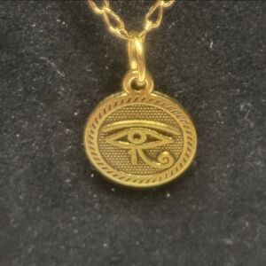 Gold Chain and Gold Eye of Horus Charm Necklace